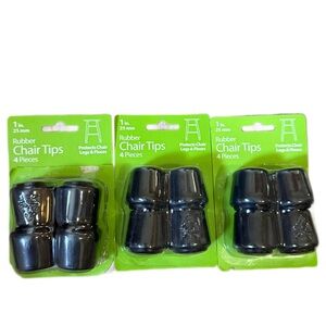 Rubber Chair Tips - Black 3 packages